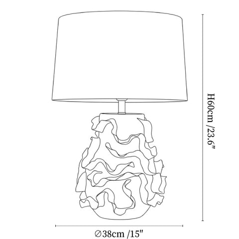 Increspa Ruffled Ceramic Table Lamp