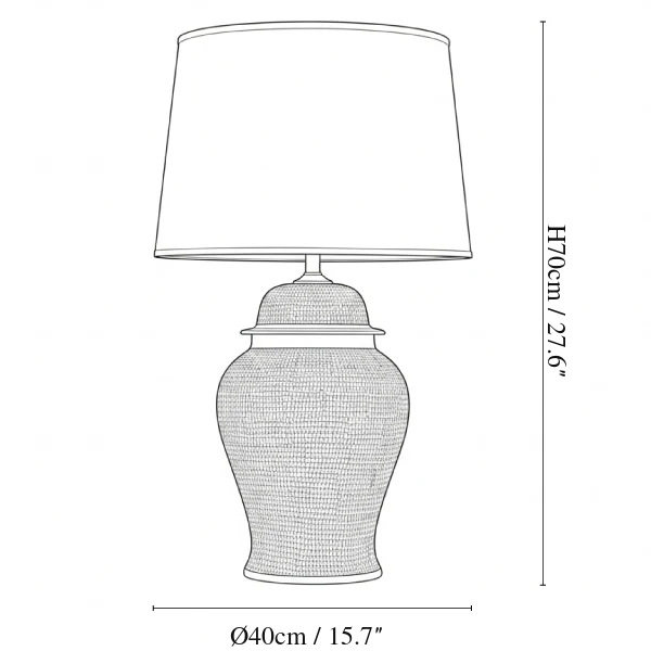 Indigo Dot Patterned Ceramic Table Lamp