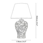 Indigo Floral Vine Ceramic Table Lamp