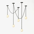 ndustrial Alabaster Orb Chain Chandelier