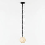 ndustrial Alabaster Orb Chain Chandelier