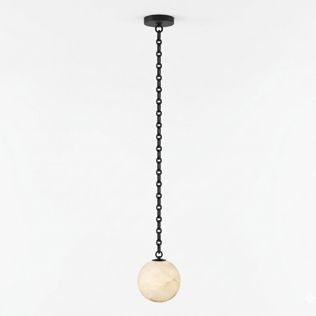 ndustrial Alabaster Orb Chain Chandelier