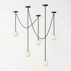 ndustrial Alabaster Orb Chain Chandelier