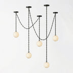 ndustrial Alabaster Orb Chain Chandelier