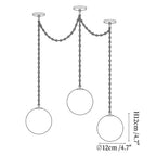 Industrial Alabaster Orb Chain Chandelier