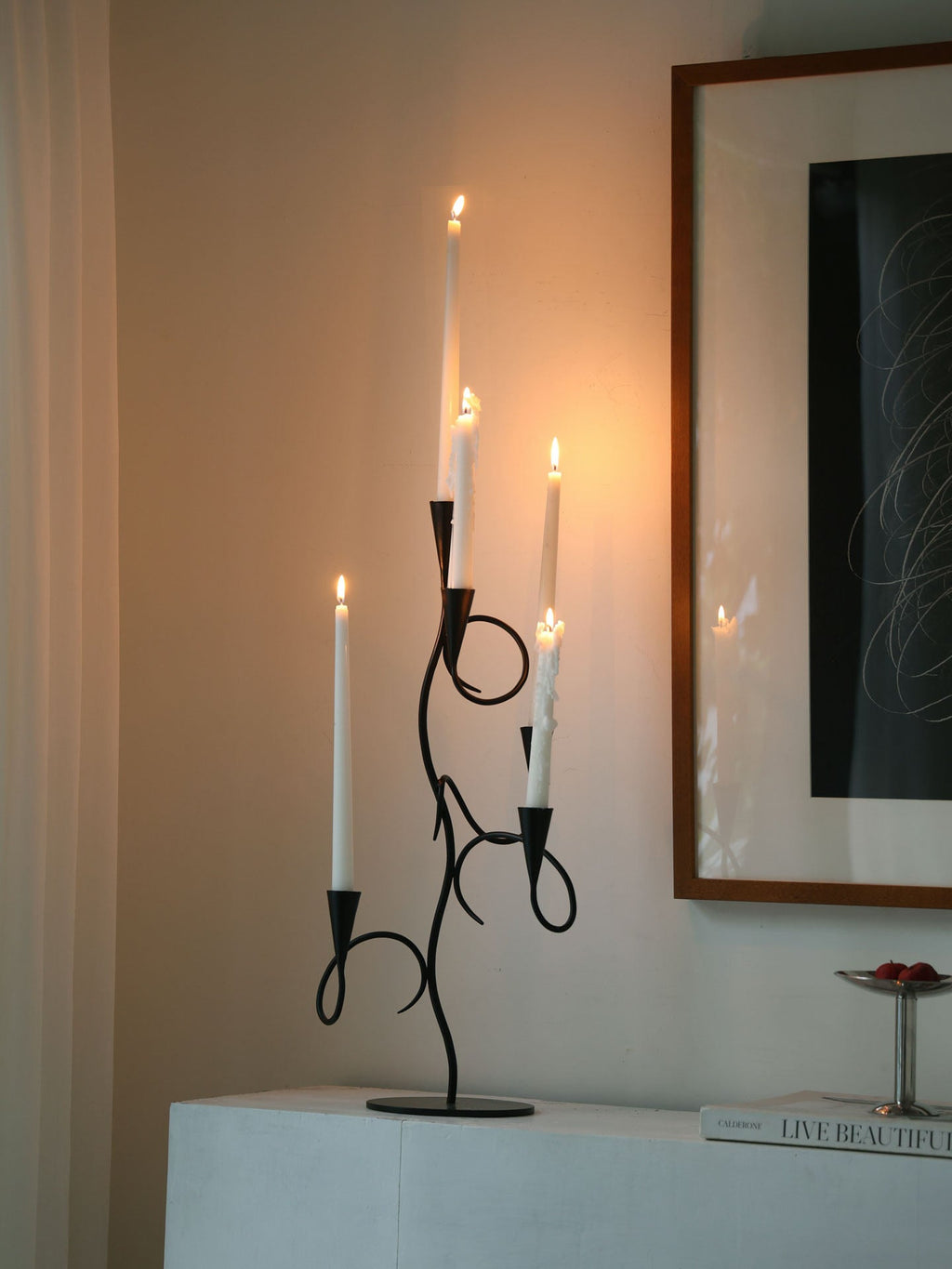 Iron Vine Multi - Arm Candle Holder