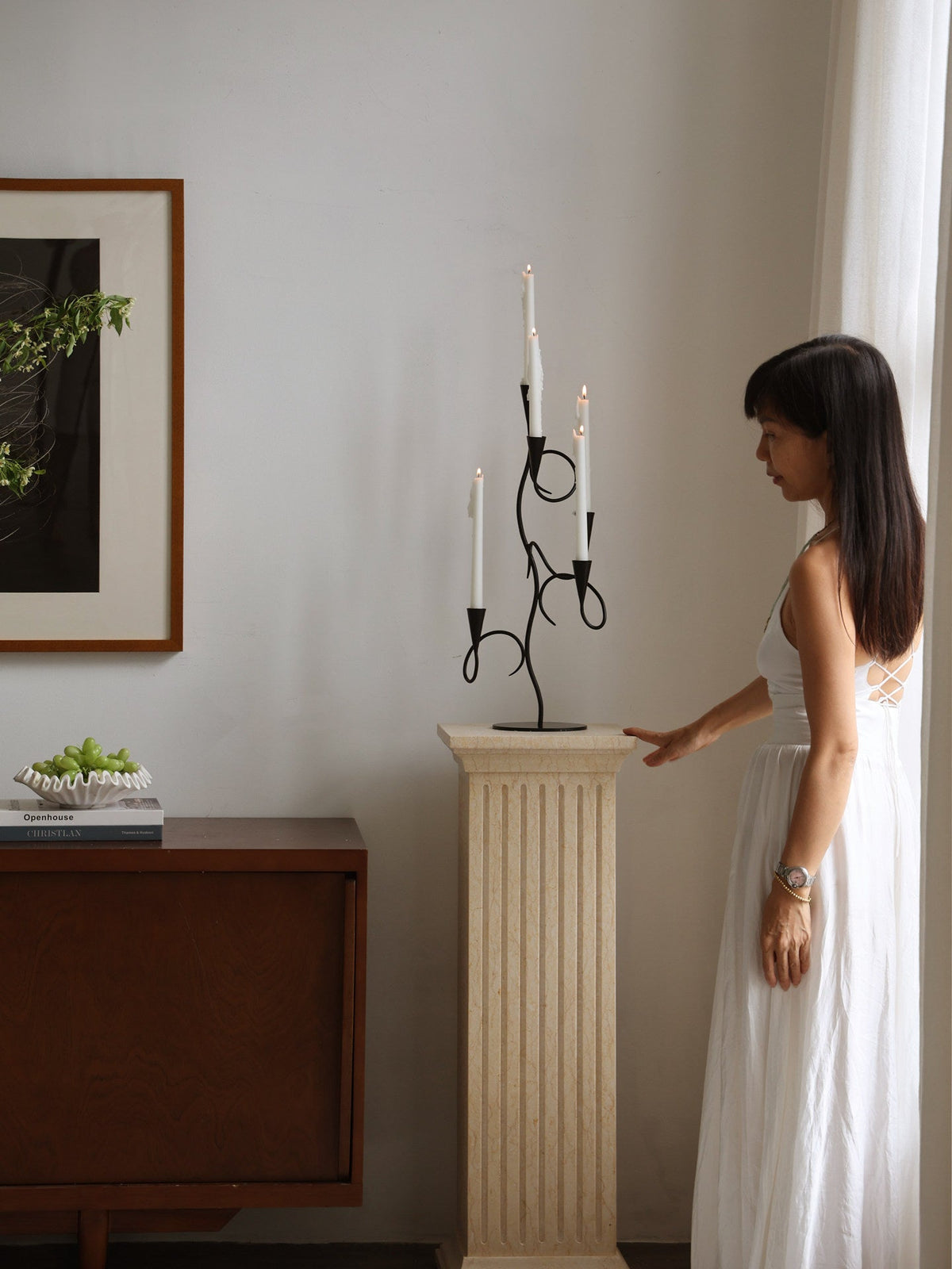 Iron Vine Multi - Arm Candle Holder