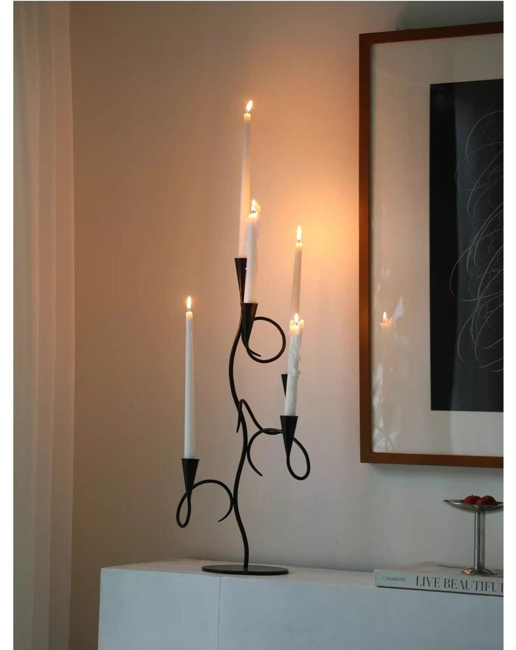 Iron Vine Multi - Arm Candle Holder