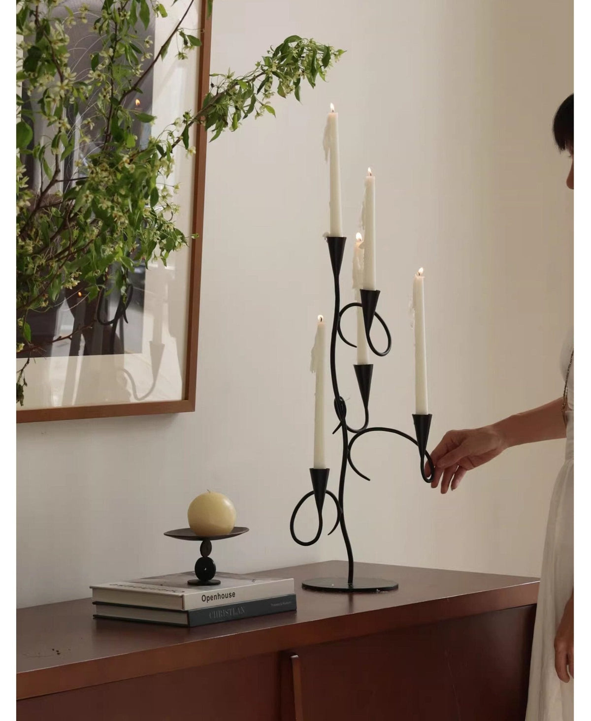 Iron Vine Multi - Arm Candle Holder