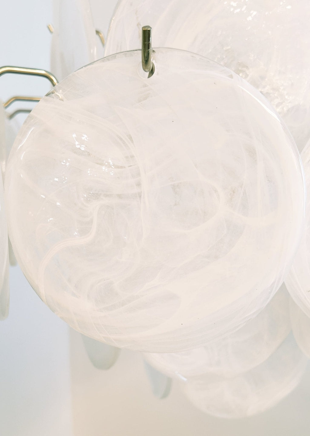 Isadora Murano White Disc Chandelier