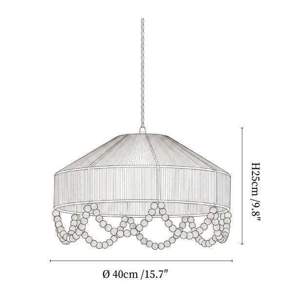Jute Bead Garland Pendant Lamp
