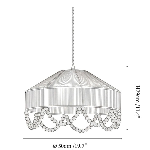 Jute Bead Garland Pendant Lamp