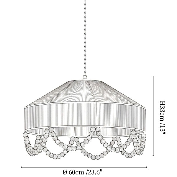 Jute Bead Garland Pendant Lamp