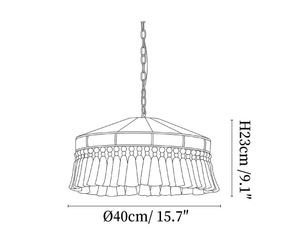 Jute Fringe Drum Pendant Lamp