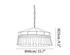 Jute Fringe Drum Pendant Lamp