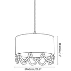 Jute Wood Bead Drum Pendant Lamp