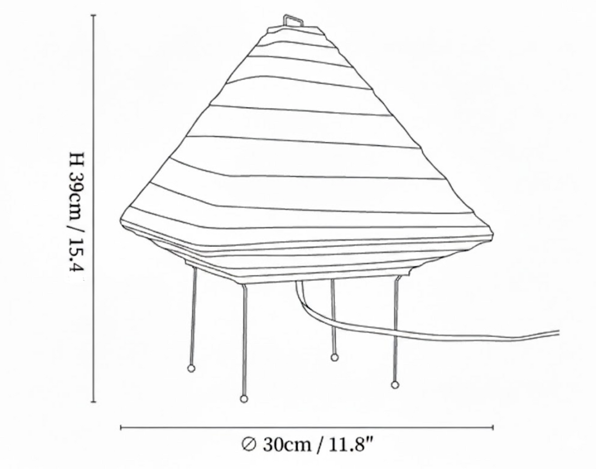Kiyoshi Rice Paper Pyramid Table Lamp