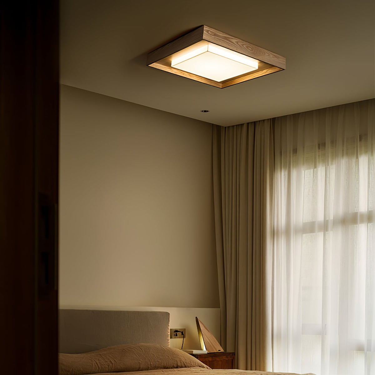 Kurin Wood Frame Ceiling Light