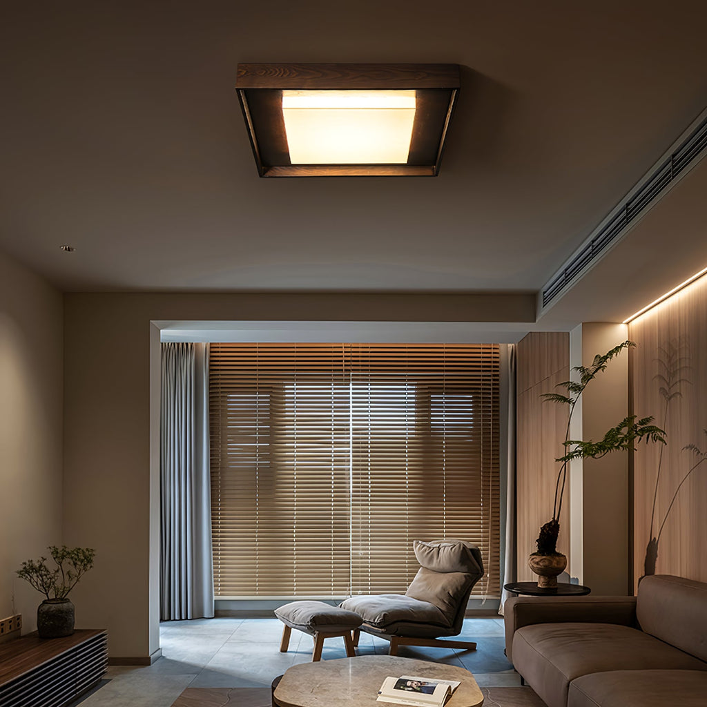 Kurin Wood Frame Ceiling Light