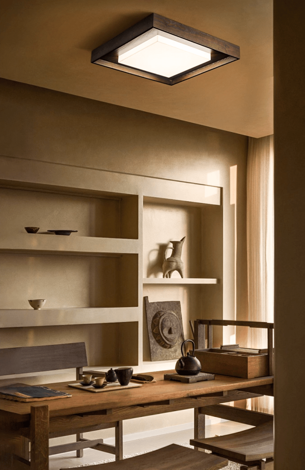 Kurin Wood Frame Ceiling Light