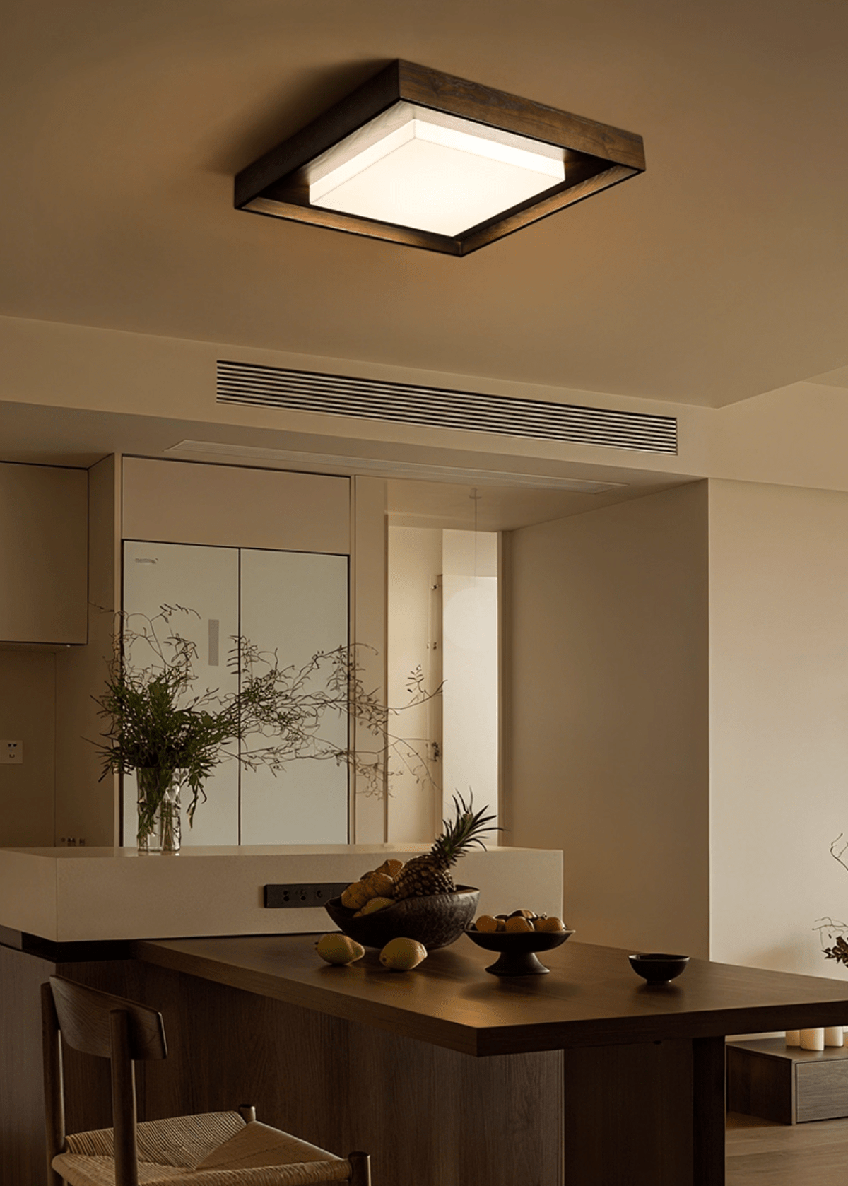 Kurin Wood Frame Ceiling Light