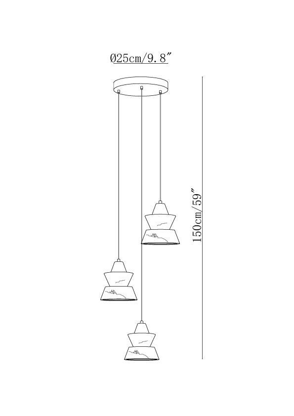 Trivola Alabaster Pendant Light