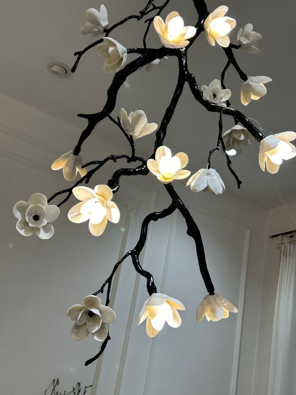 Large Long Branch Flower Chandelier