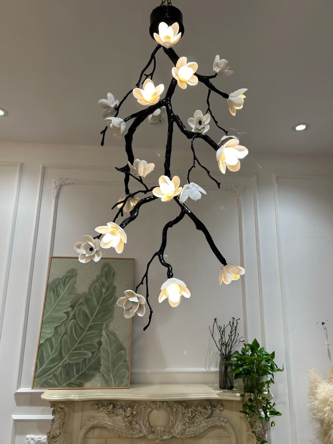 Large Long Branch Flower Chandelier