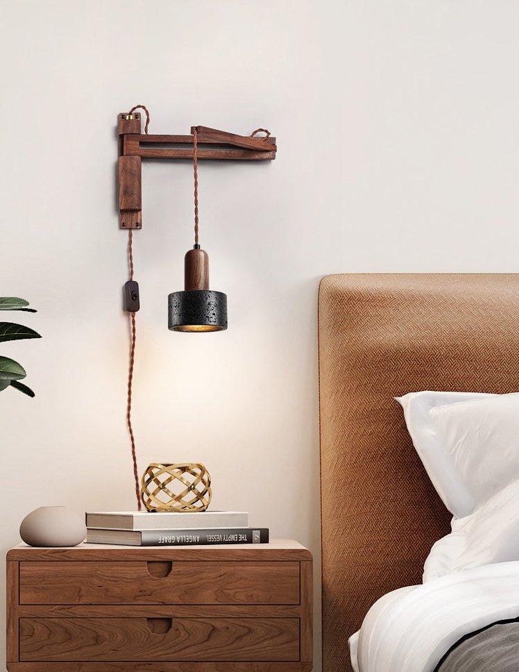 Lava Stone Swing Arm Plug - In Wall Lamp