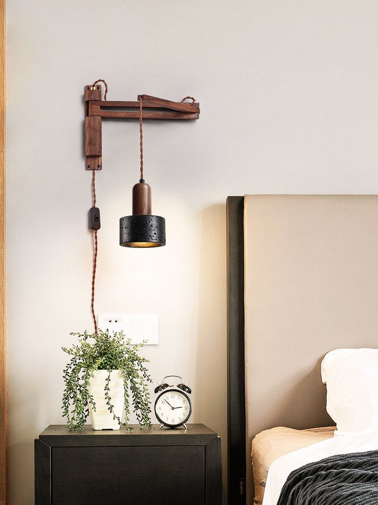 Lava Stone Swing Arm Plug - In Wall Lamp