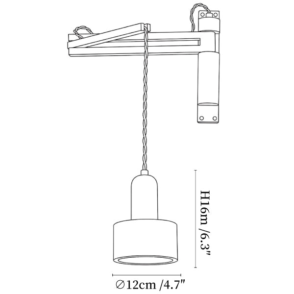 Lava Stone Swing Arm Wall Lamp