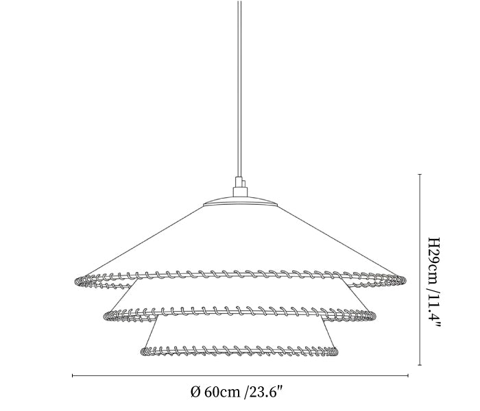 Layered Fabric Cone Pendant Lamp