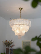 Layered Glass Petal Chandelier