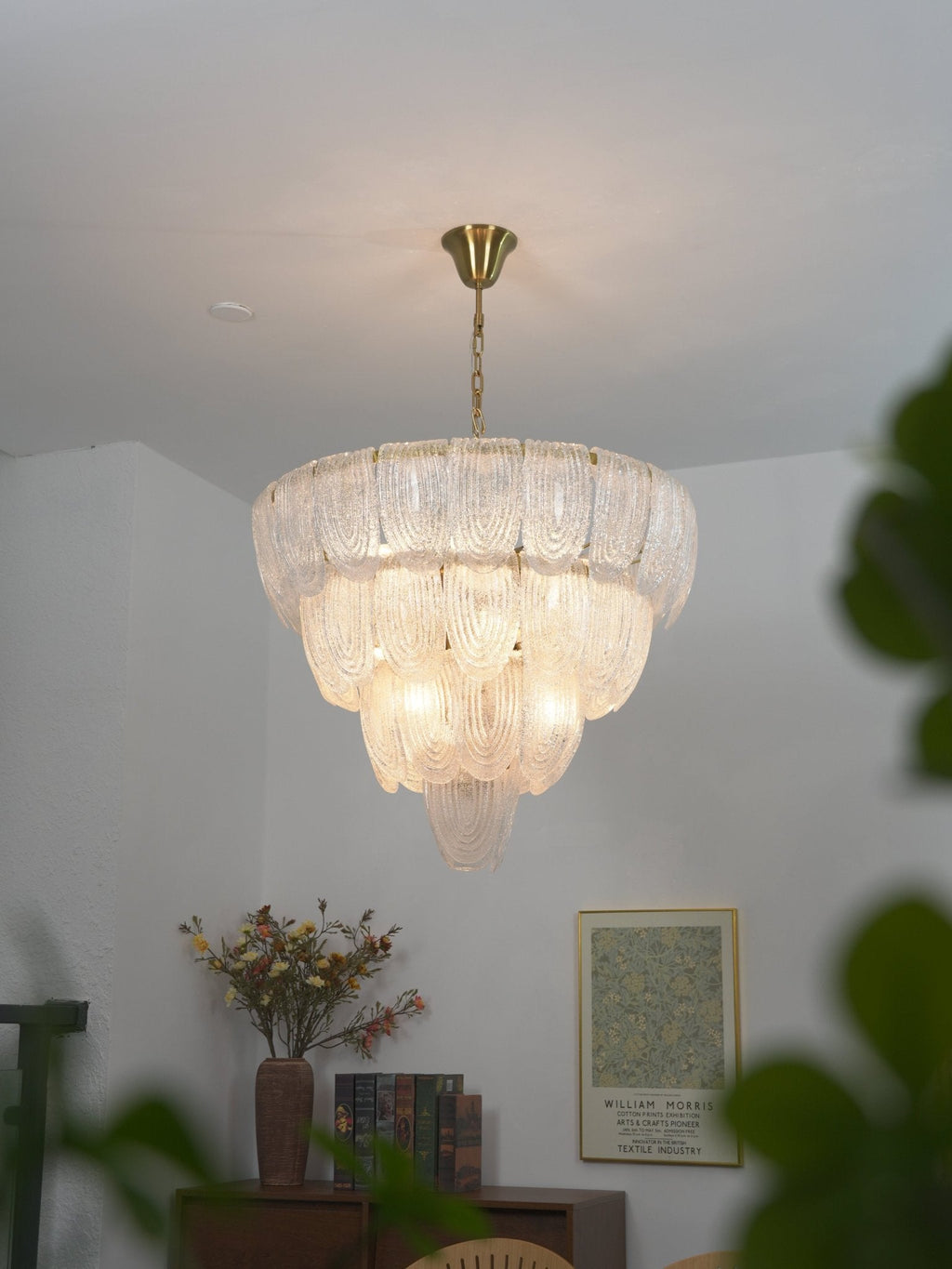 Layered Glass Petal Chandelier