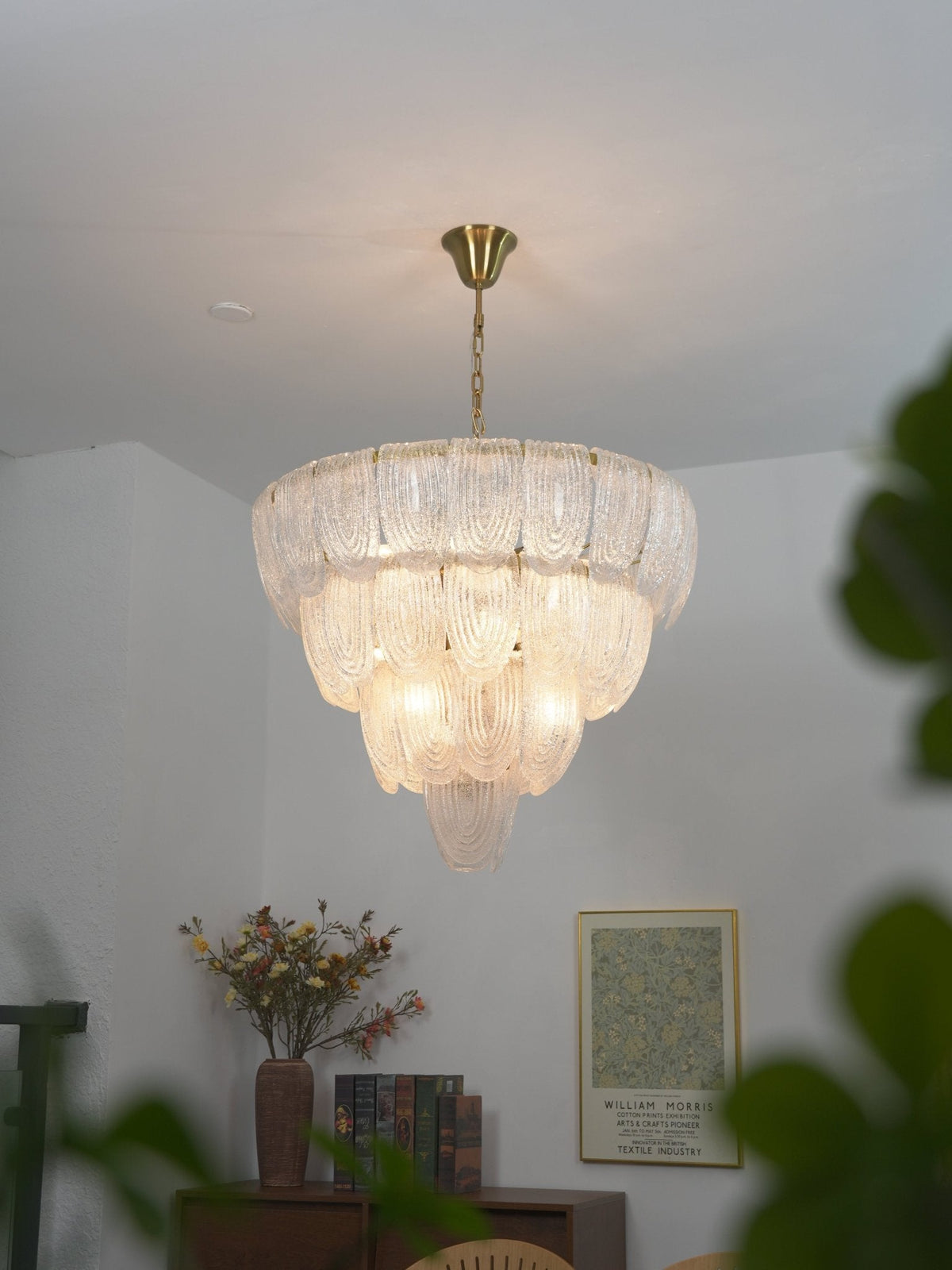 Layered Glass Petal Chandelier