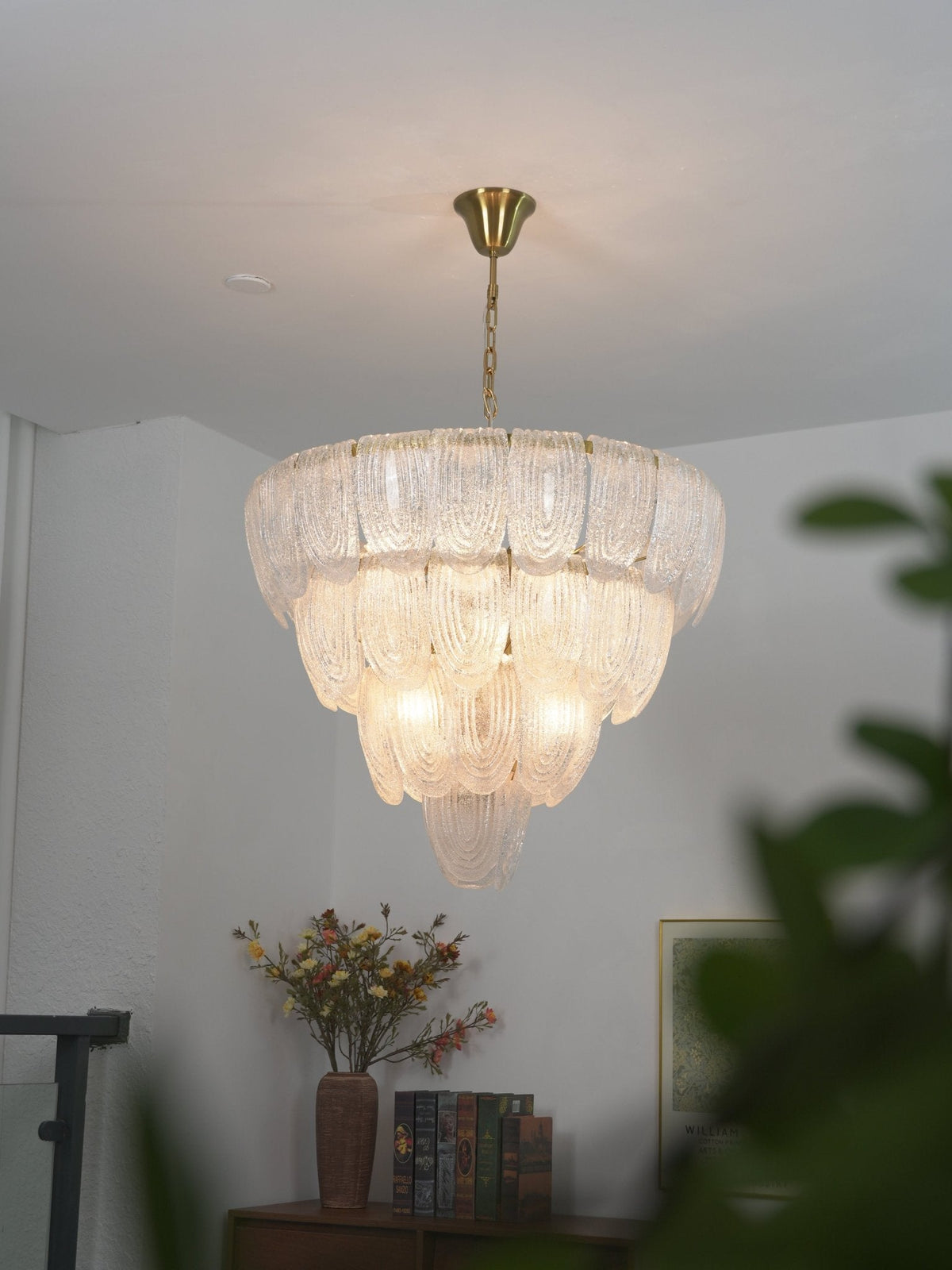 Layered Glass Petal Chandelier