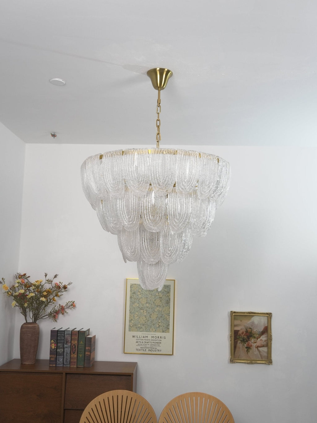 Layered Glass Petal Chandelier