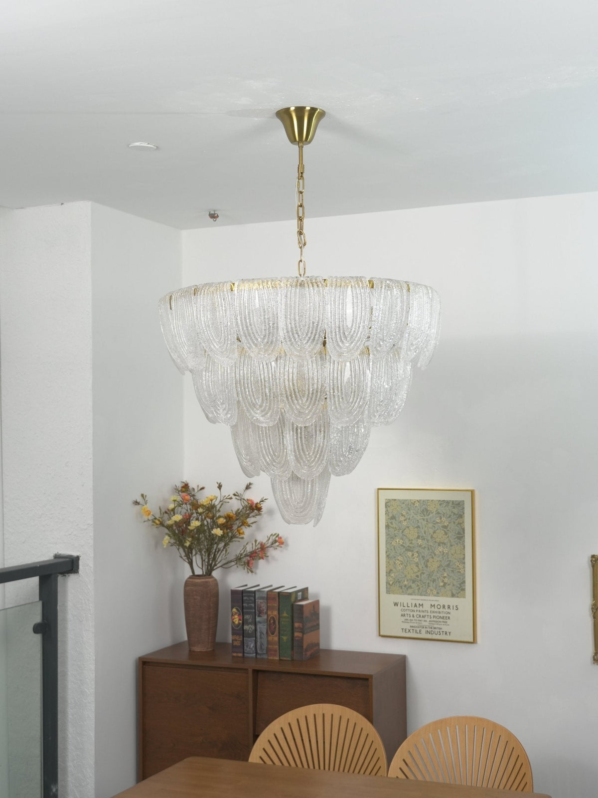 Layered Glass Petal Chandelier