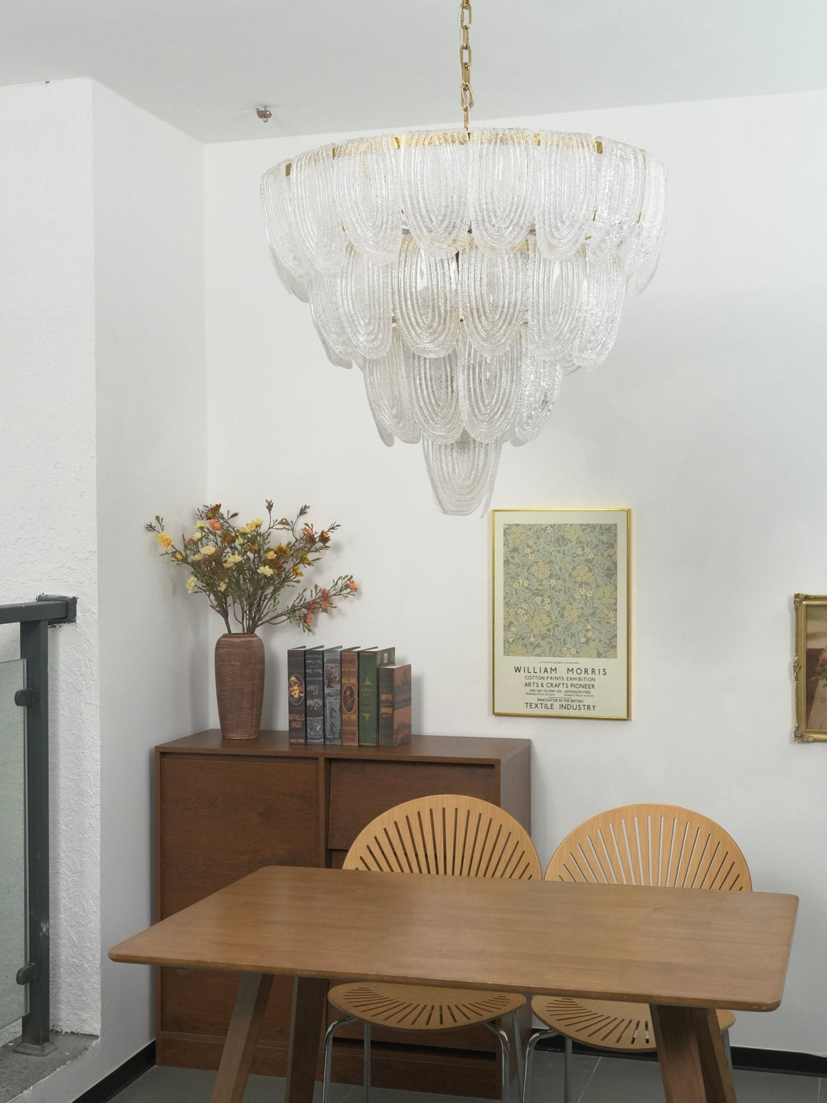 Layered Glass Petal Chandelier