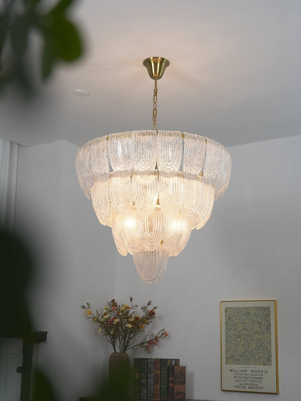 Layered Glass Petal Chandelier