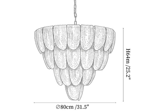 Layered Glass Petal Chandelier