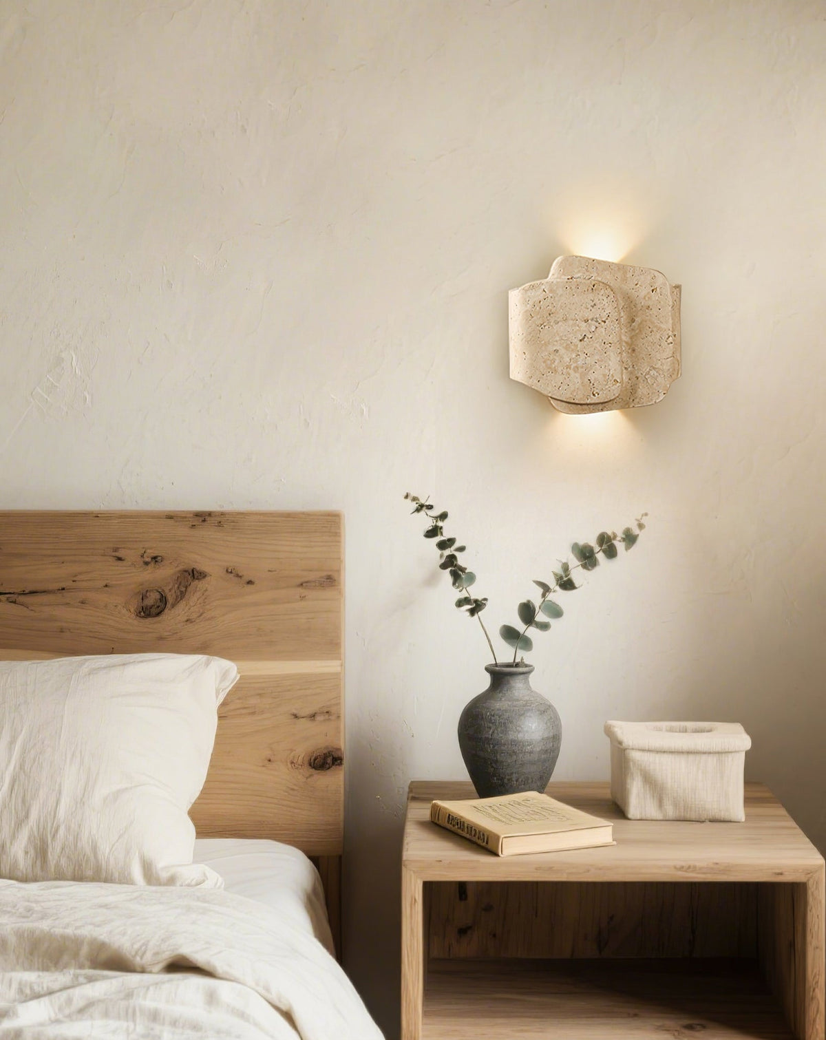 Layered Travertine Wall Light