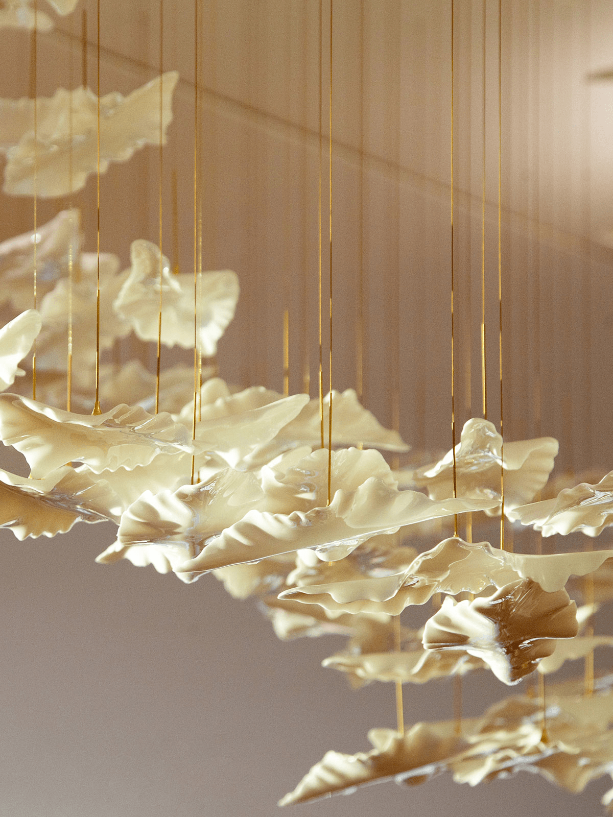 Leaf Twisted Sculptural Customize Chandelier