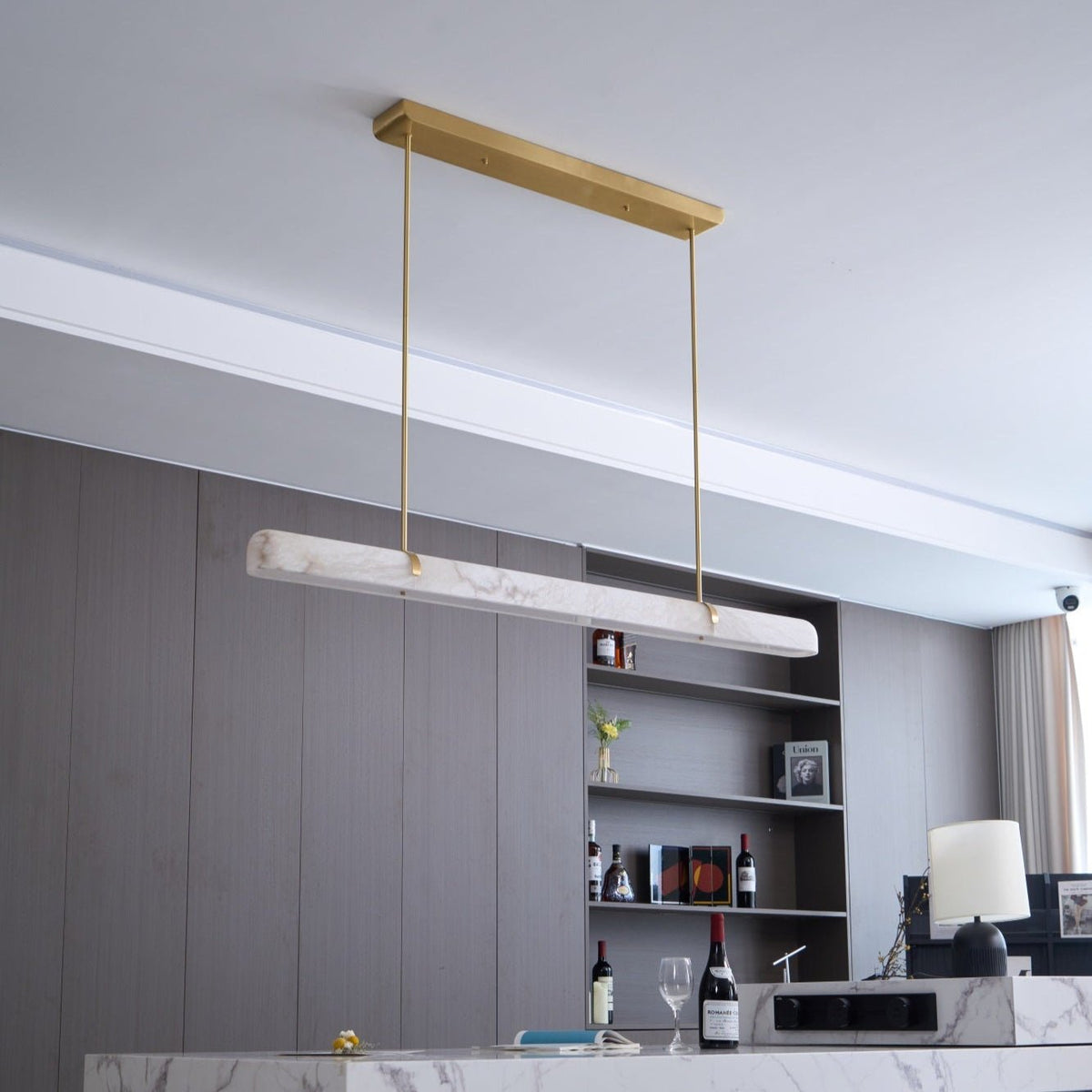 Linear Alabaster Chandelier