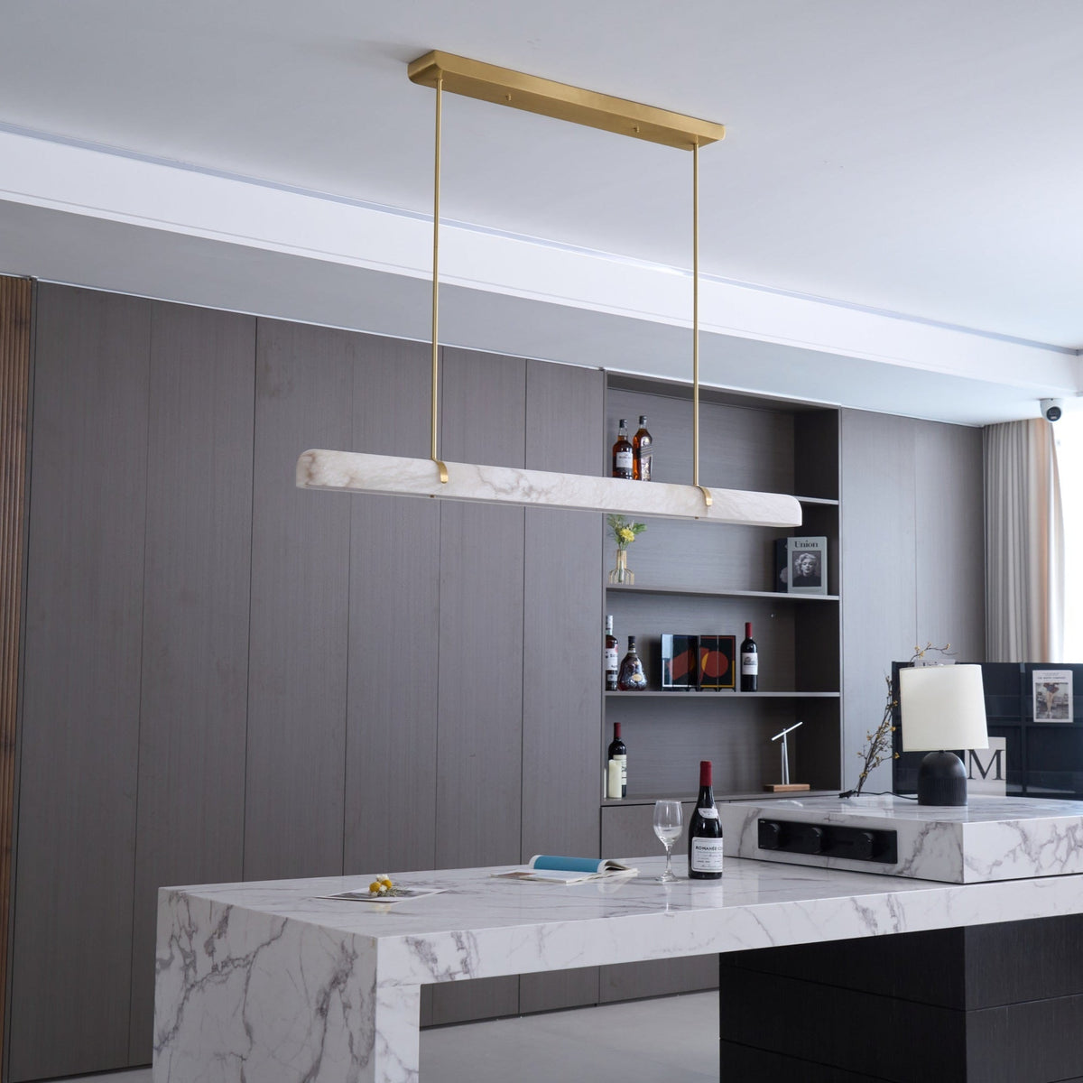 Linear Alabaster Chandelier