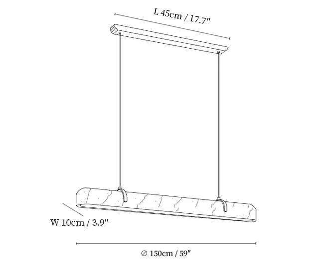 Linear Alabaster Chandelier