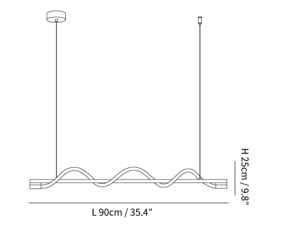 Linear Curve Island Pendant Lamp