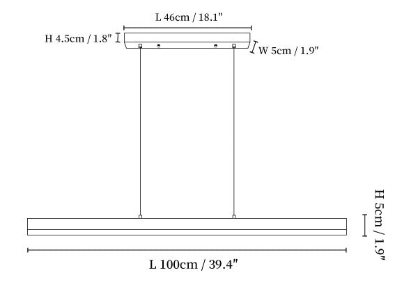 Linear Travertine Pendant Lamp