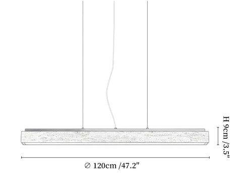 Linear Travertine Suspension Lamp