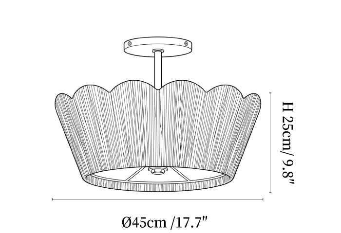 Liora Raffia Semi-Flush Ceiling Light